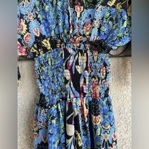 Like New Zara Multicolored Patchwork Floral Printed Shorts Romper Bloggers Fav M - Picture 5 of 7